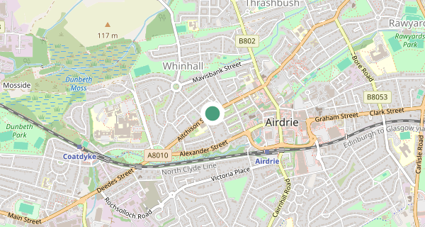 Map of the area around Airdrie driving test centre, ML6 0DA