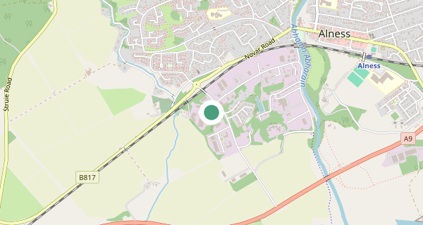 Map of the area around Alness driving test centre, IV17 0PJ