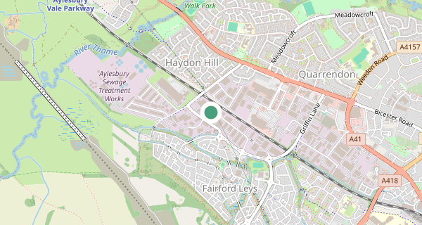 Map of the area around Aylesbury driving test centre, HP19 8JR
