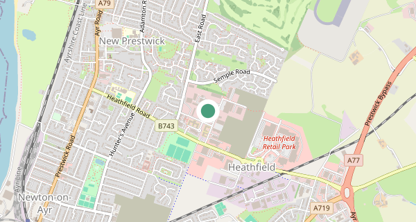 Map of the area around Ayr driving test centre, KA8 9DJ