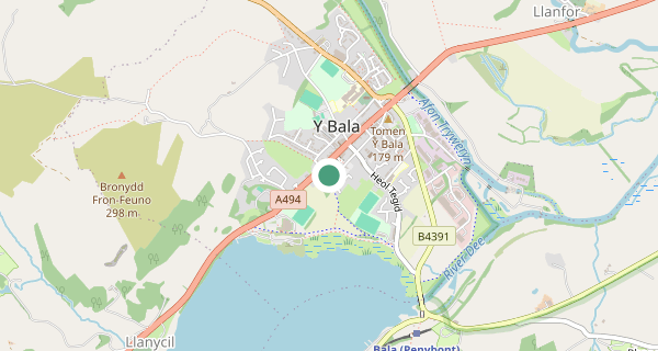 Map of the area around Bala driving test centre, LL23 7SP