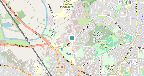 Map of the area around Bedford driving test centre, MK41 7NY