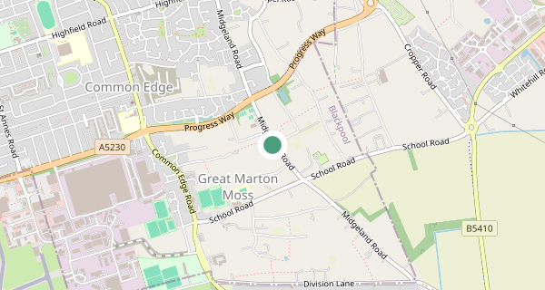 Map of the area around Blackpool driving test centre, FY4 5HZ
