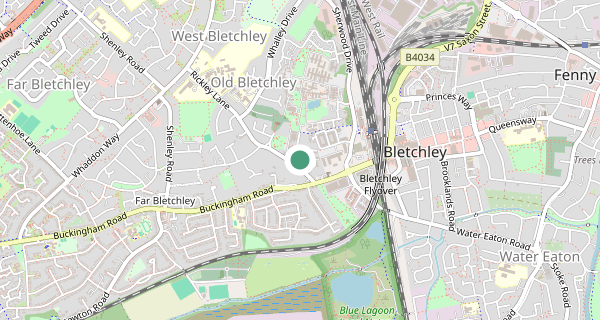 Map of the area around Bletchley driving test centre, MK3 6DH