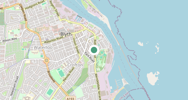 Map of the area around Blyth driving test centre, NE24 3BA