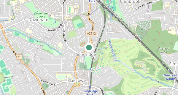 Map of the area around Bromley (London) driving test centre, BR1 5AB
