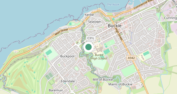 Map of the area around Buckie driving test centre, AB56 1QJ
