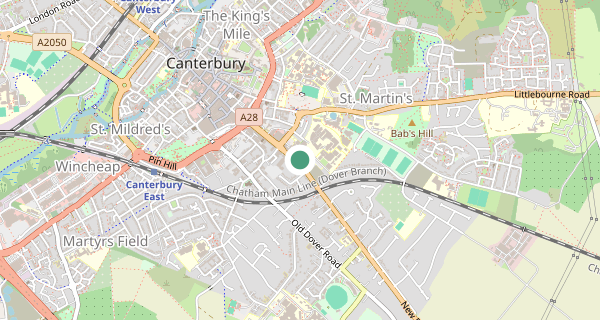 Map of the area around Canterbury driving test centre, CT1 3AS