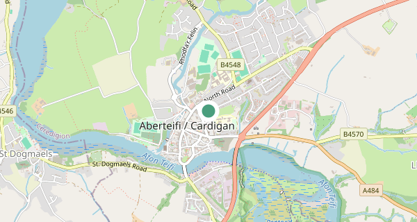 Map of the area around Cardigan driving test centre, SA43 1ED