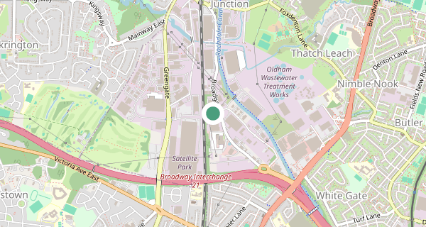 Map of the area around Chadderton driving test centre, OL9 9XA