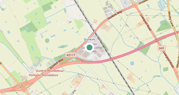 Map of the area around Chester driving test centre, CH1 6LT