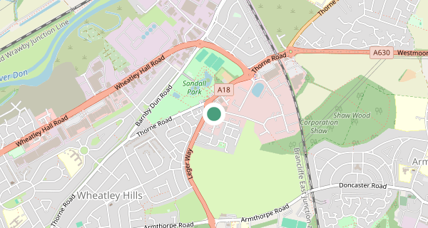 Map of the area around Doncaster driving test centre, DN2 5YL