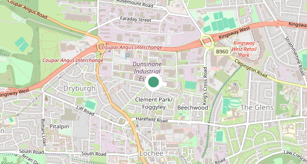 Map of the area around Dundee driving test centre, DD2 3QH