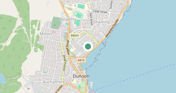 Map of the area around Dunoon driving test centre, PA23 8BP