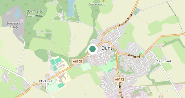 Map of the area around Duns driving test centre, TD11 3AU
