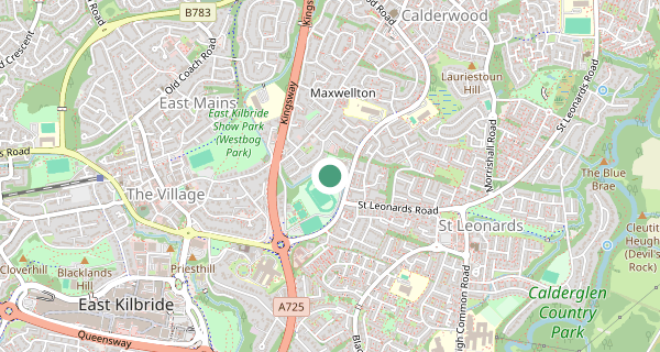 Map of the area around East Kilbride driving test centre, G74 3EU