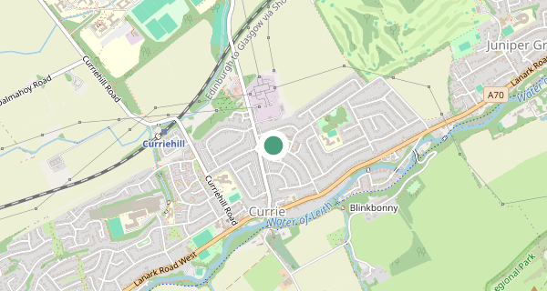 Map of the area around Edinburgh (Currie) driving test centre, EH14 5LT