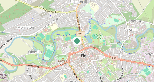 Map of the area around Elgin driving test centre, IV30 1UE