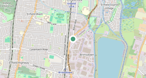 Map of the area around Enfield (Brancroft Way) driving test centre, EN3 7NJ
