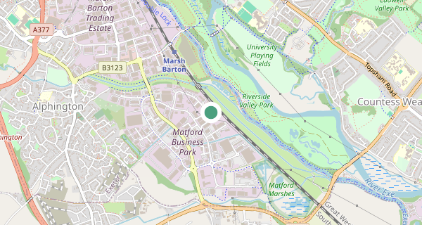 Map of the area around Exeter driving test centre, EX2 8FS