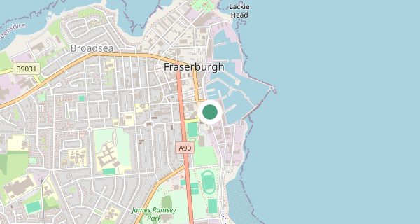Map of the area around Fraserburgh driving test centre, AB43 9TN