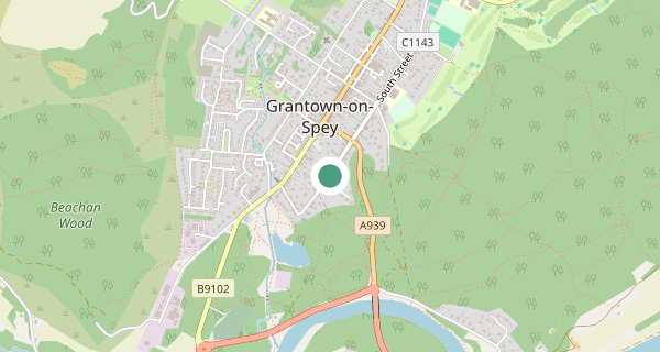 Map of the area around Grantown-On-Spey driving test centre, PH26 3JR