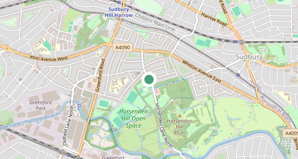 Map of the area around Greenford (London) driving test centre, UB6 7QH