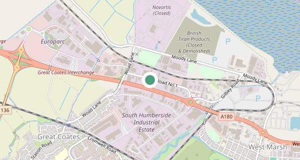Map of the area around Grimsby Coldwater driving test centre, DN31 2TB