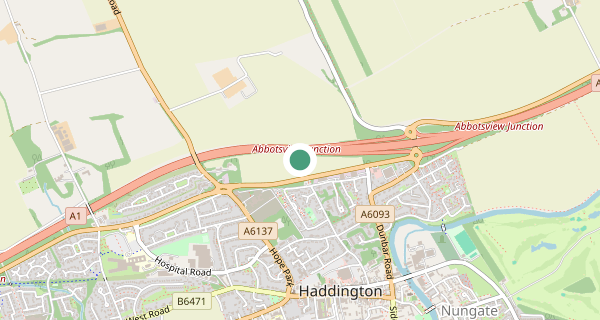 Map of the area around Haddington driving test centre, EH41 3NG
