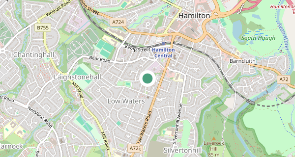 Map of the area around Hamilton driving test centre, ML3 6RQ