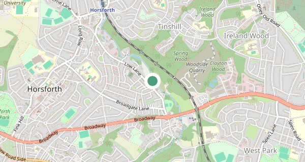 Map of the area around Horsforth driving test centre, LS18 5NY