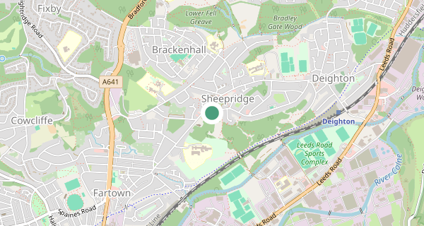 Map of the area around Huddersfield driving test centre, HD2 1HJ