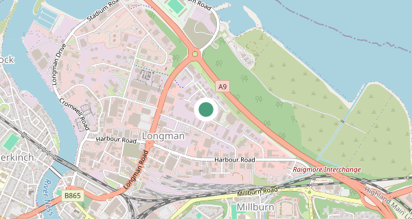 Map of the area around Inverness (Seafield Road) driving test centre, IV1 1SG