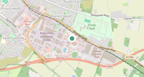 Map of the area around Ipswich driving test centre, IP3 9SW