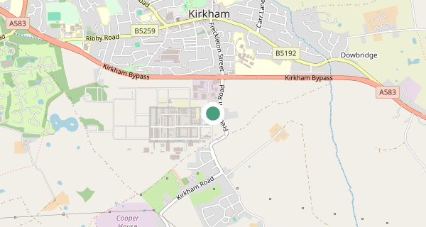 Map of the area around Kirkham LGV driving test centre, PR4 2RP