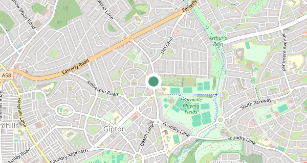 Map of the area around Leeds (Fearnville) driving test centre, LS8 3LF