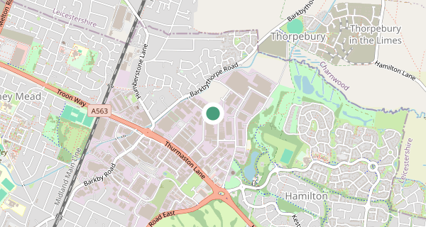 Map of the area around Leicester (Cannock Street) driving test centre, LE4 9HT