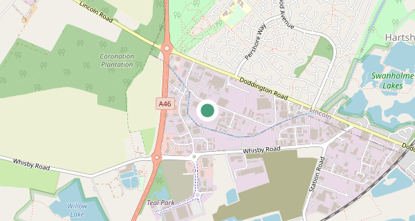 Map of the area around Lincoln driving test centre, LN6 3RT