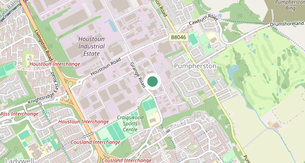 Map of the area around Livingston driving test centre, EH54 5DE