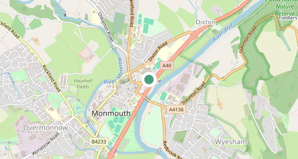 Map of the area around Monmouth driving test centre, NP25 3DP