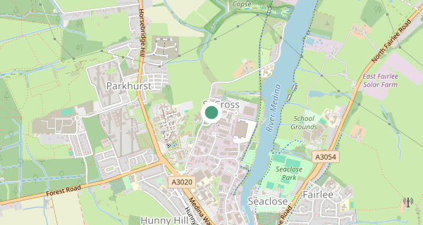 Map of the area around Newport (Isle Of Wight) driving test centre, PO30 5WB