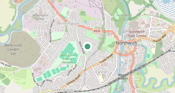 Map of the area around Northwich driving test centre, CW8 4BU