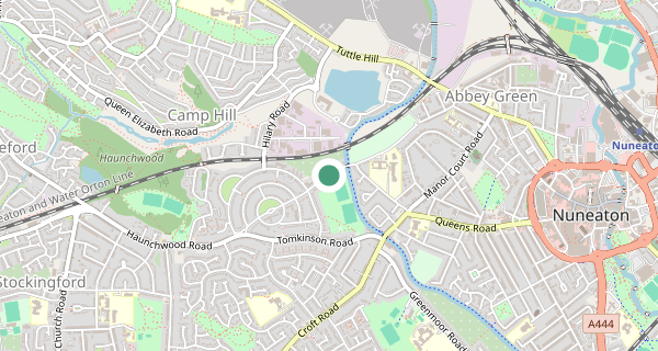 Map of the area around Nuneaton driving test centre, CV10 8AA