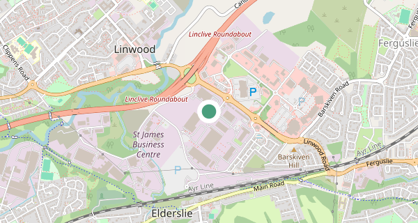 Map of the area around Paisley driving test centre, PA1 2FB