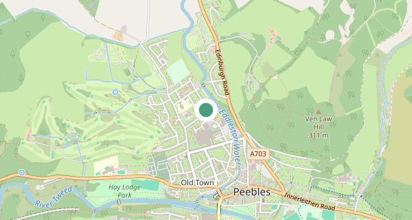 Map of the area around Peebles driving test centre, EH45 8DN