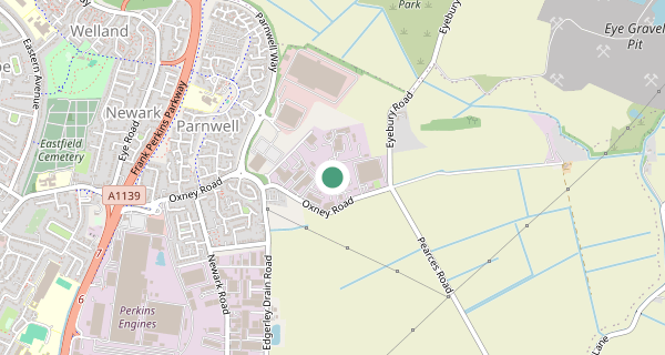 Map of the area around Peterborough LGV driving test centre, PE1 5YW
