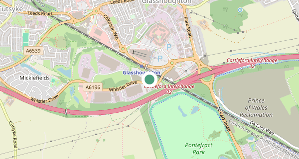 Map of the area around Pontefract driving test centre, WF10 5HW