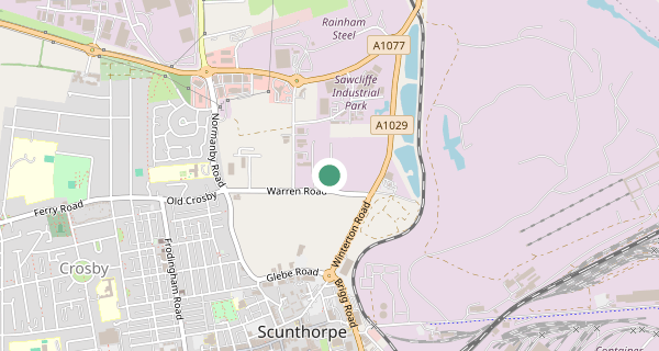 Map of the area around Scunthorpe driving test centre, DN15 6XH