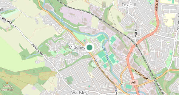 Map of the area around Sheffield (Middlewood Road) driving test centre, S6 1TQ