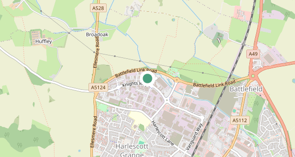 Map of the area around Shrewsbury driving test centre, SY1 3BF